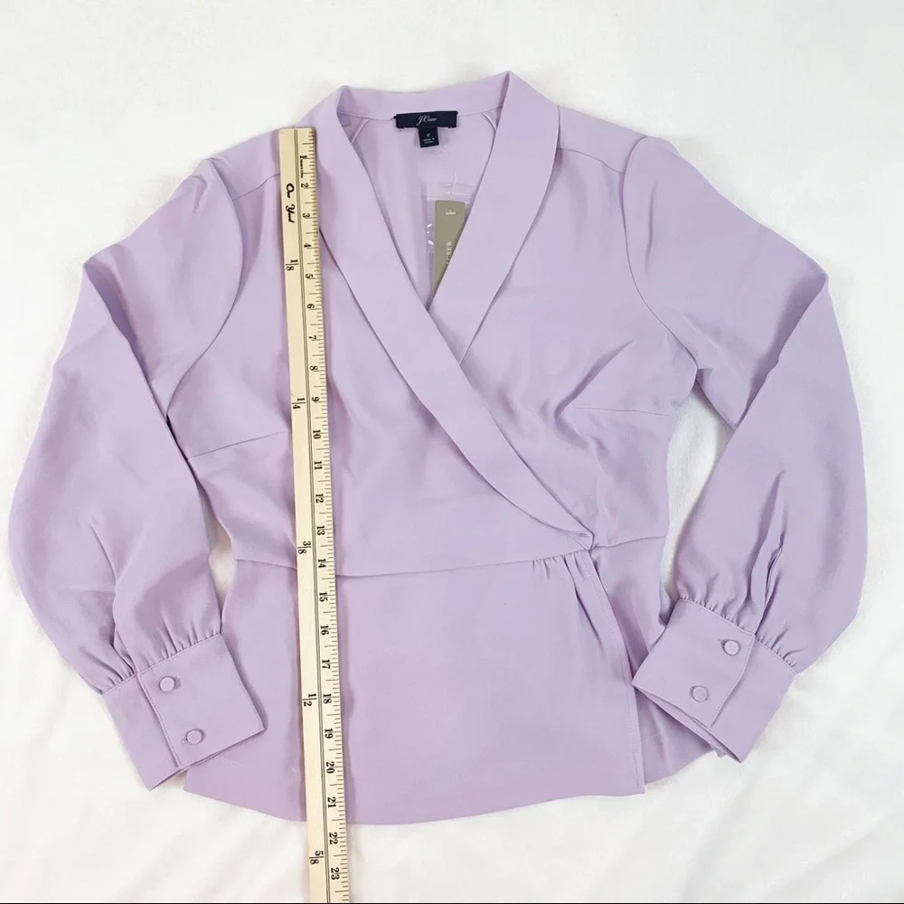 J Crew Drapey Faux-wrap‎ top in 365 crepe lavender